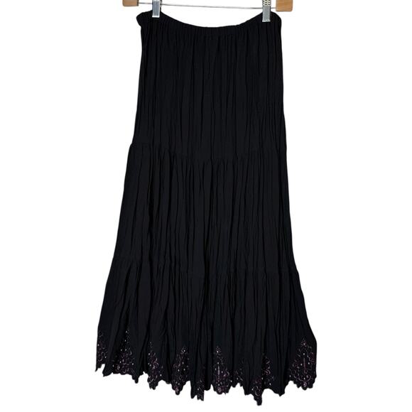 Yoakum Double D Ranch Black Purple Embroidered Jacket Skirt Set Scalloped Hem M - Picture 3 of 6